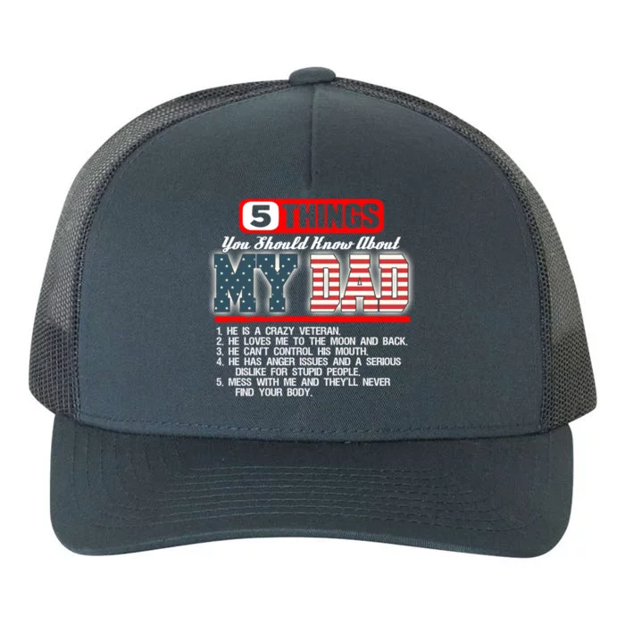 Proud American Veteran Dad Cute Gift Military Dad Gift Yupoong Adult 5-Panel Trucker Hat