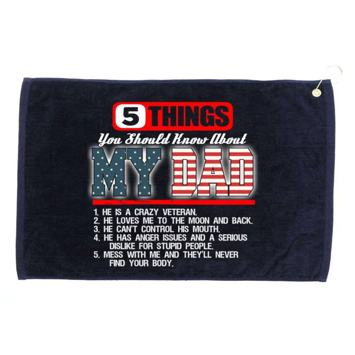 Proud American Veteran Dad Cute Gift Military Dad Gift Grommeted Golf Towel