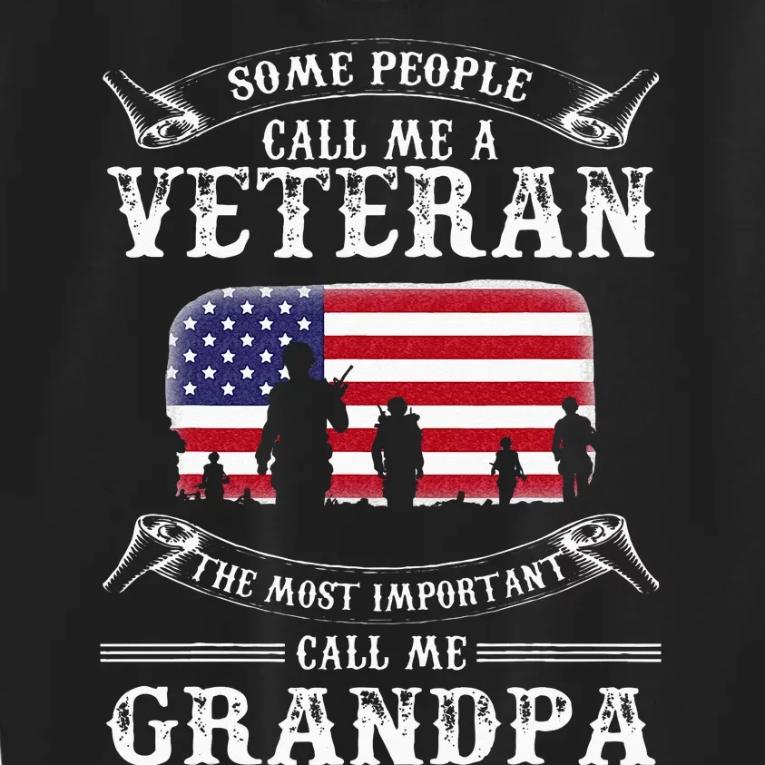 Proud Army Veteran Grandpa Fathers Day Gifts Kids Sweatshirt