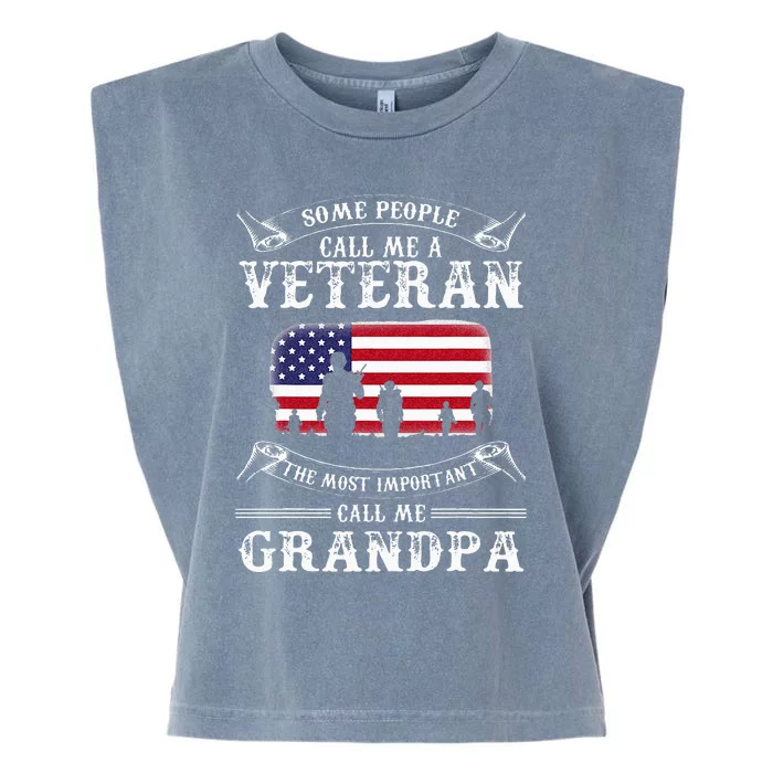 Proud Army Veteran Grandpa Fathers Day Gifts Garment-Dyed Women's Muscle Tee