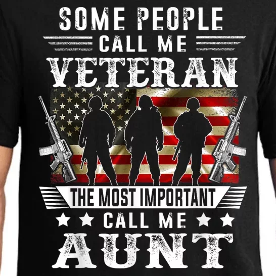 Proud Aunt Veteran American Flag Gifts VeteranS Day Mothers Pajama Set