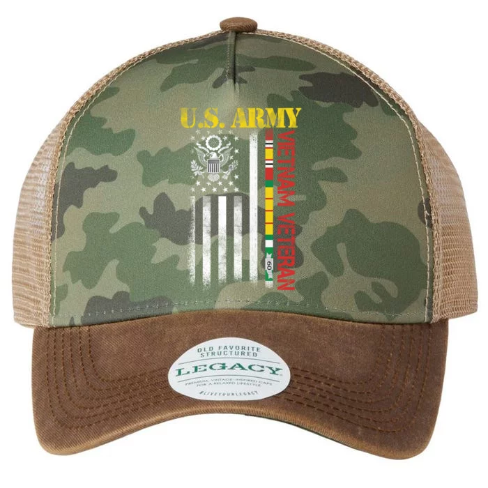 Proud Army Vietnam Veteran American Flag Legacy Tie Dye Trucker Hat