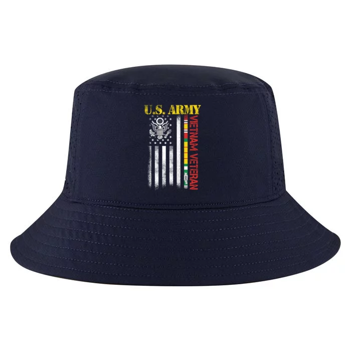 Proud Army Vietnam Veteran American Flag Cool Comfort Performance Bucket Hat