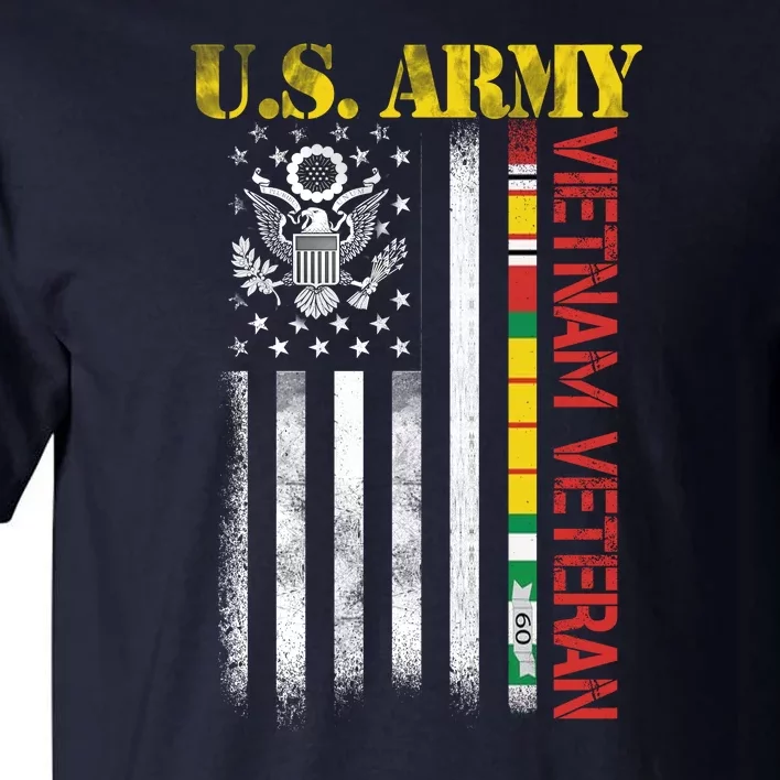 Proud Army Vietnam Veteran American Flag Tall T-Shirt