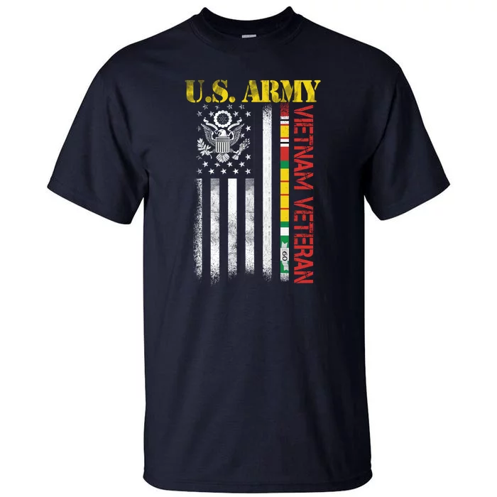 Proud Army Vietnam Veteran American Flag Tall T-Shirt