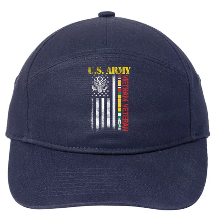 Proud Army Vietnam Veteran American Flag 7-Panel Snapback Hat