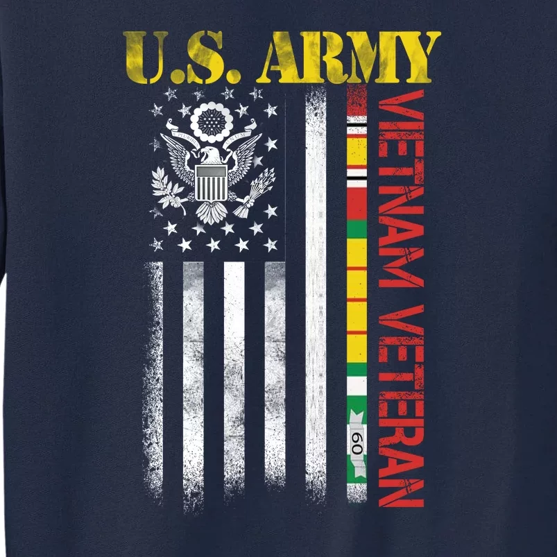 Proud Army Vietnam Veteran American Flag Tall Sweatshirt