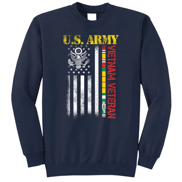 Proud Army Vietnam Veteran American Flag Tall Sweatshirt