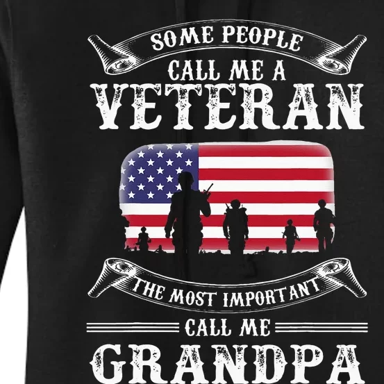 Proud Army Veteran Grandpa Fathers Day Gifts Women's Pullover Hoodie