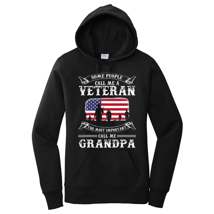 Proud Army Veteran Grandpa Fathers Day Gifts Women's Pullover Hoodie