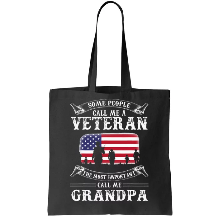 Proud Army Veteran Grandpa Fathers Day Gifts Tote Bag