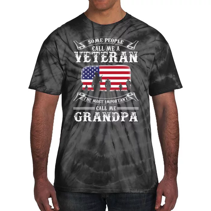 Proud Army Veteran Grandpa Fathers Day Gifts Tie-Dye T-Shirt