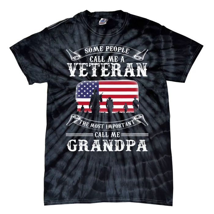 Proud Army Veteran Grandpa Fathers Day Gifts Tie-Dye T-Shirt