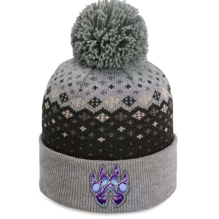 Paw Print The Baniff Cuffed Pom Beanie