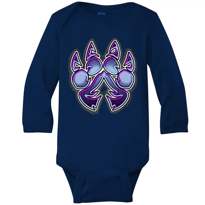 Paw Print Baby Long Sleeve Bodysuit