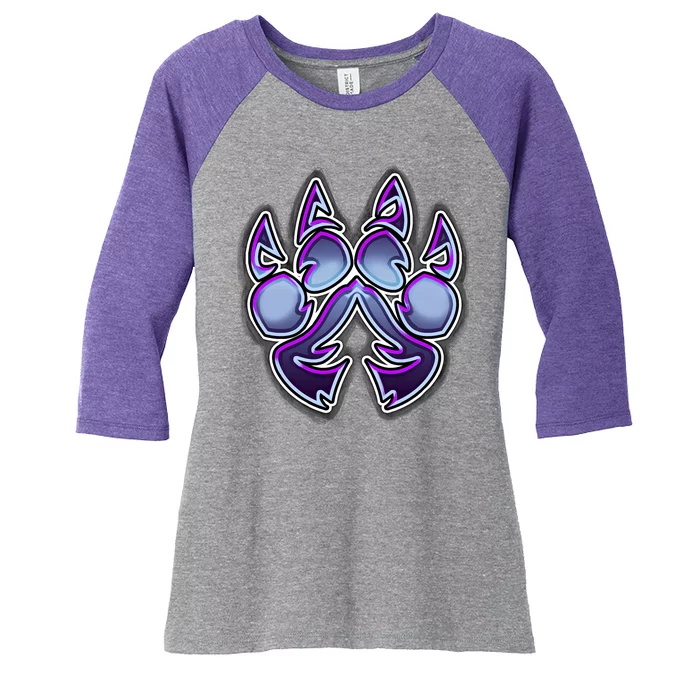 Paw Print Women's Tri-Blend 3/4-Sleeve Raglan Shirt