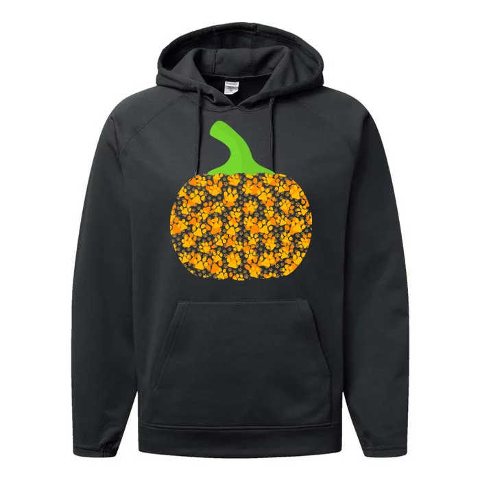 Paw Print Pumpkin Performance Fleece Hoodie