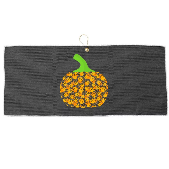 Paw Print Pumpkin Large Microfiber Waffle Golf Towel