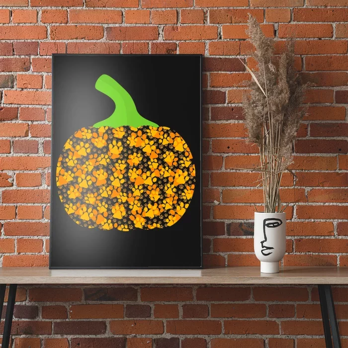 Paw Print Pumpkin Poster