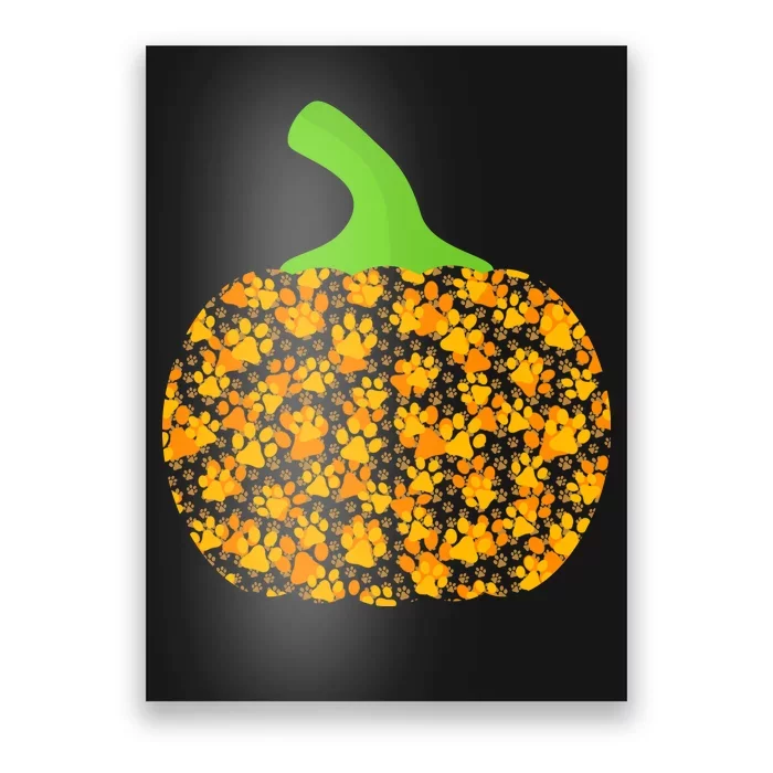 Paw Print Pumpkin Poster