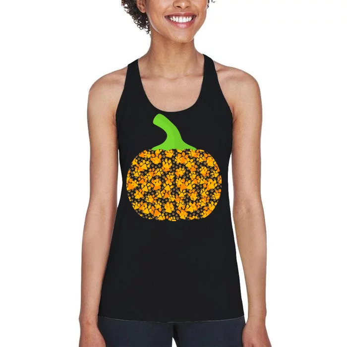 Paw Print Pumpkin Women's Racerback Tank