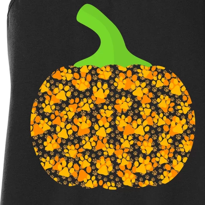 Paw Print Pumpkin Women's Racerback Tank