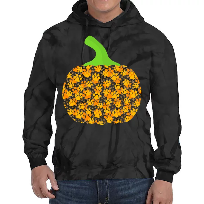 Paw Print Pumpkin Tie Dye Hoodie