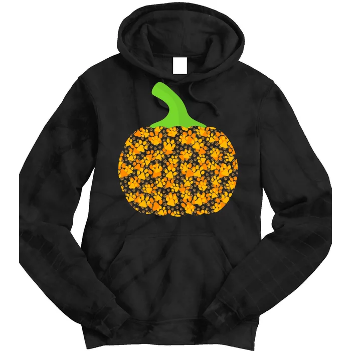 Paw Print Pumpkin Tie Dye Hoodie