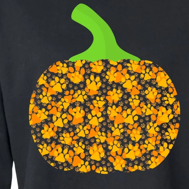 Paw Print Pumpkin Cropped Pullover Crew