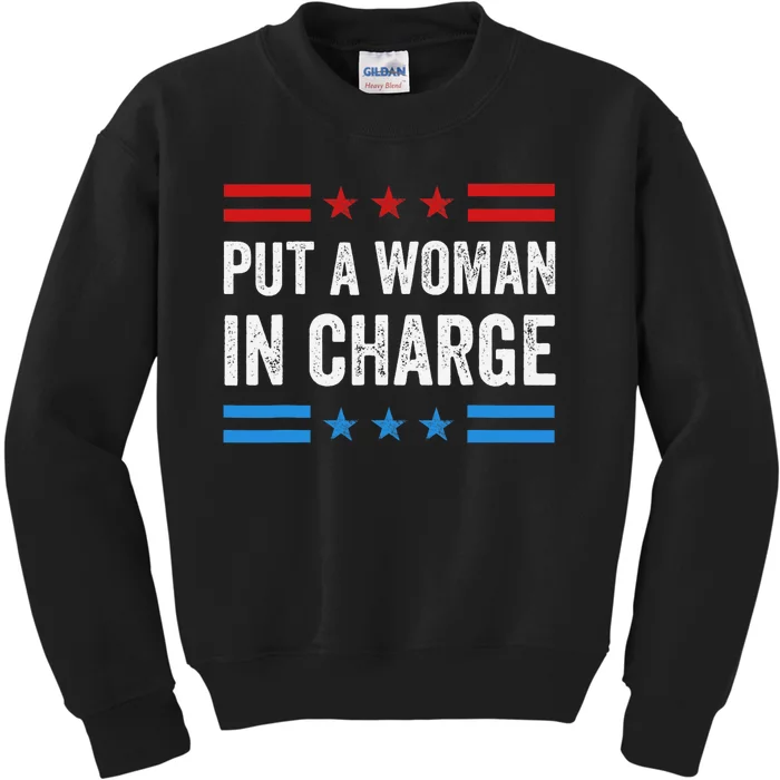 Put A Woman In Charge Kamala Harris Kids Sweatshirt