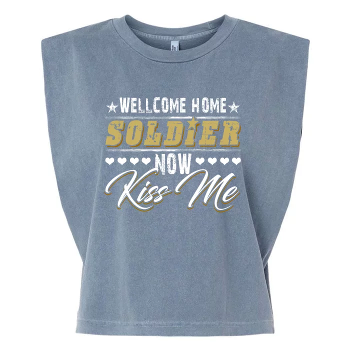 Proud Army Wife Friend Welcome Home Soldier Now Me Gift Garment-Dyed Women's Muscle Tee