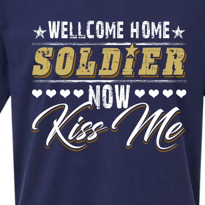 Proud Army Wife Friend Welcome Home Soldier Now Me Gift Sueded Cloud Jersey T-Shirt