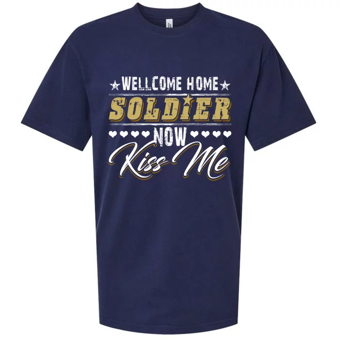 Proud Army Wife Friend Welcome Home Soldier Now Me Gift Sueded Cloud Jersey T-Shirt