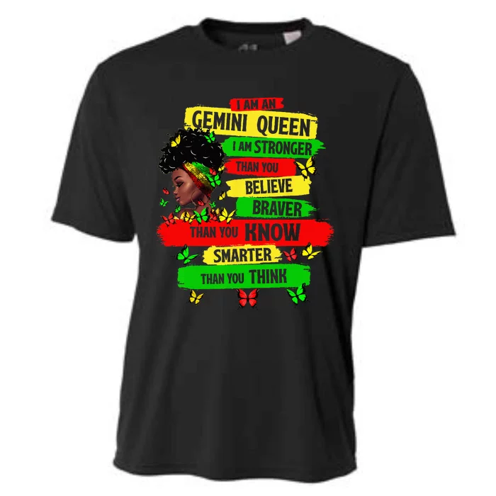 Proud Afro Woman Black Girl Zodiac Birthday Gemini Queen Cooling Performance Crew T-Shirt