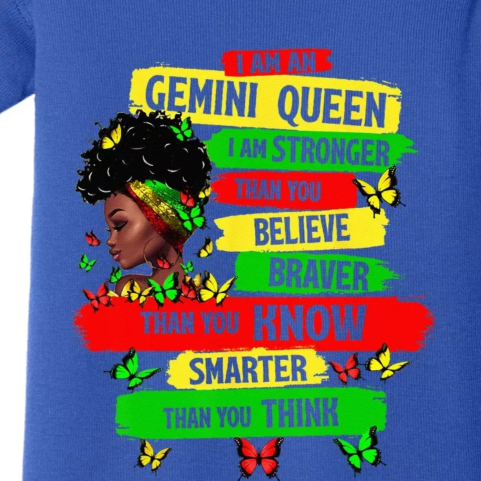 Proud Afro Woman Black Girl Zodiac Birthday Gemini Queen Baby Bodysuit