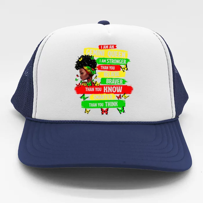 Proud Afro Woman Black Girl Zodiac Birthday Gemini Queen Trucker Hat