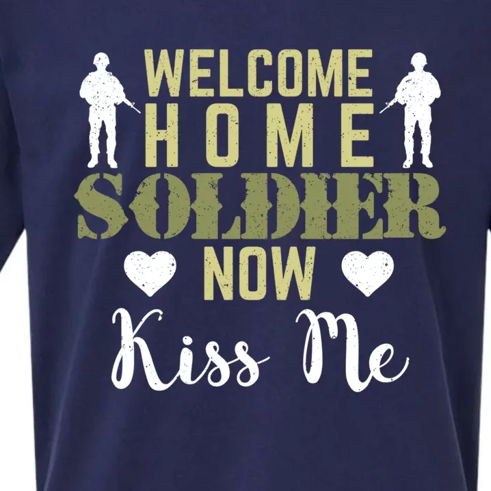 Proud Army Wife Friend Welcome Home Soldier Now Me Gift Sueded Cloud Jersey T-Shirt