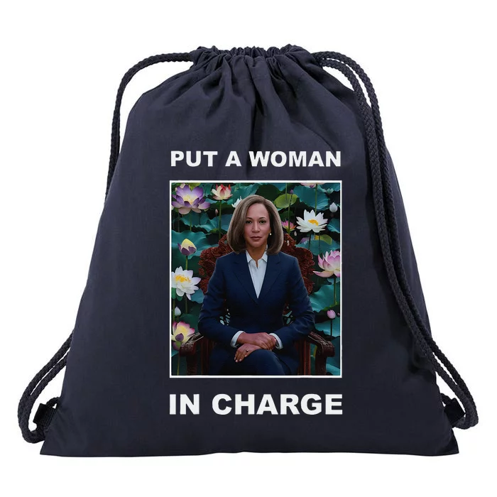 Put A Woman In Charge Kamala Harris Woman For President Drawstring Bag