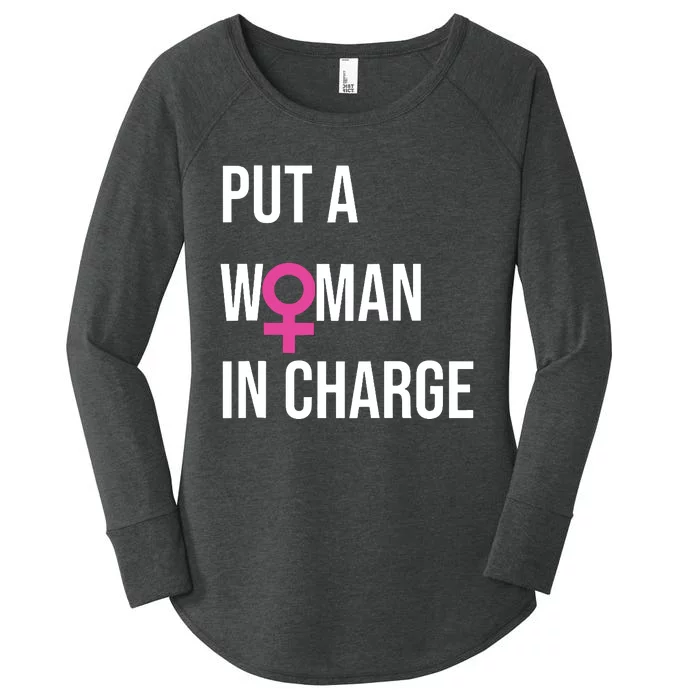 Put A Woman In Charge Potus Female President Women's Perfect Tri Tunic Long Sleeve Shirt