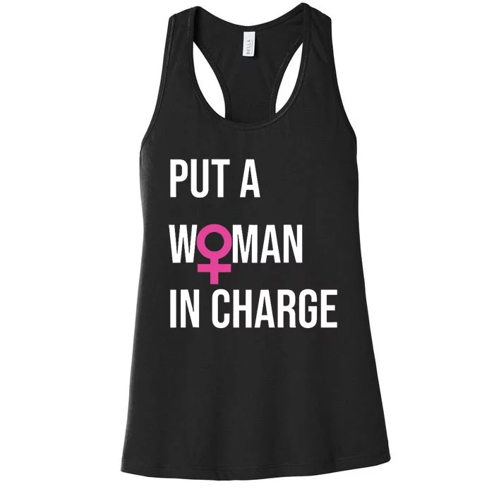 Put A Woman In Charge Potus Female President Women's Racerback Tank