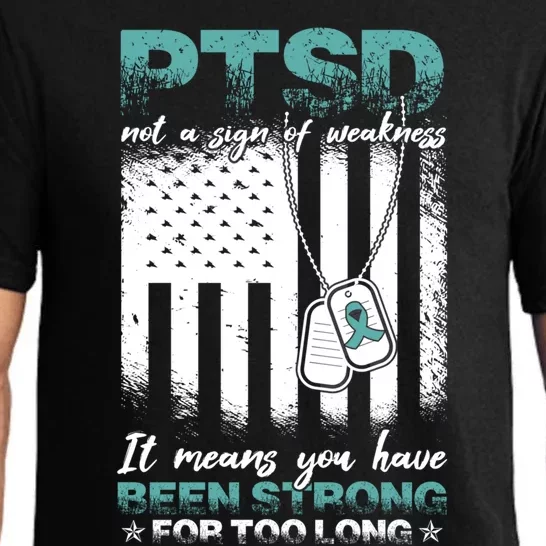 Ptsd Awareness Warrior Teal Ribbon Ptsd Cute Gift Pajama Set