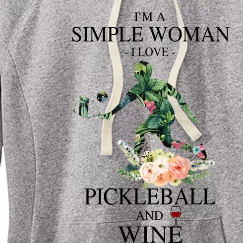 PICKLEBALL AND WINE I'M A SIMPLE WOMAN Women's Fleece Hoodie