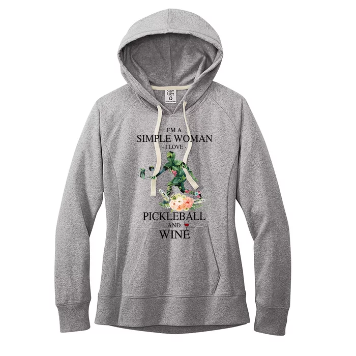 PICKLEBALL AND WINE I'M A SIMPLE WOMAN Women's Fleece Hoodie