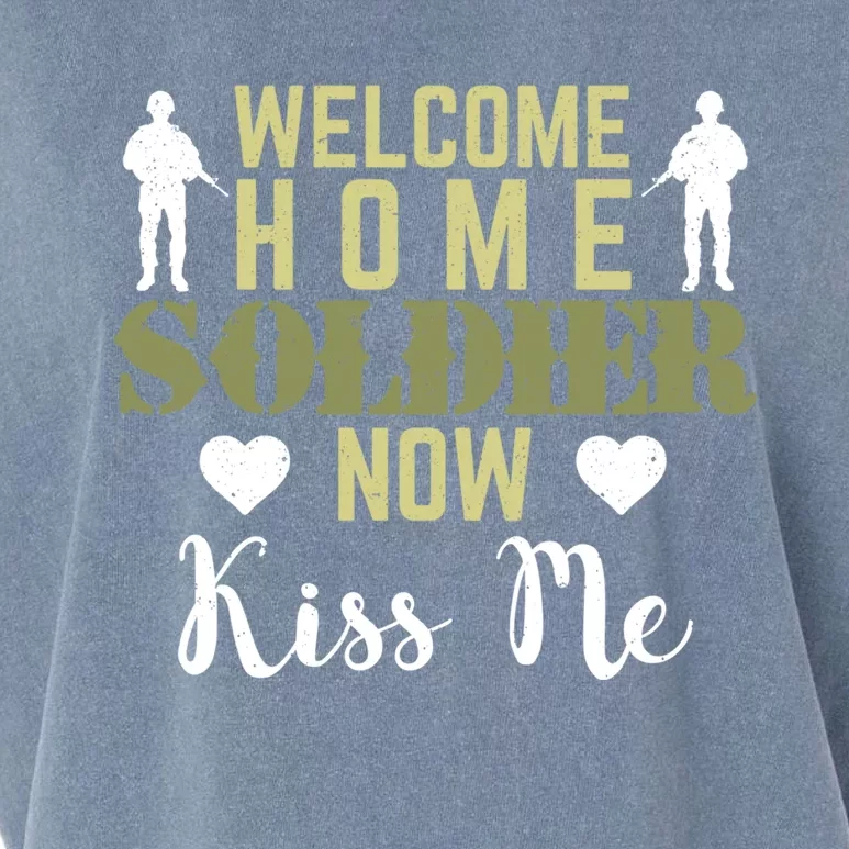 Proud Army Wife Friend Welcome Home Soldier Now Me Gift Garment-Dyed Women's Muscle Tee