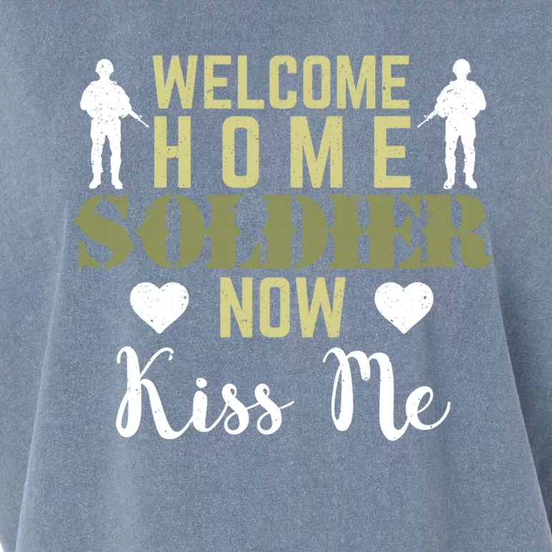 Proud Army Wife Friend Welcome Home Soldier Now Me Cute Gift Garment-Dyed Women's Muscle Tee