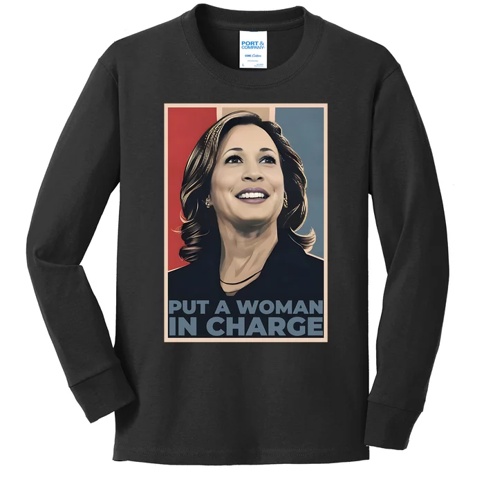 Put A Woman In Charge Kamala Harris Woman For President Kids Long Sleeve Shirt