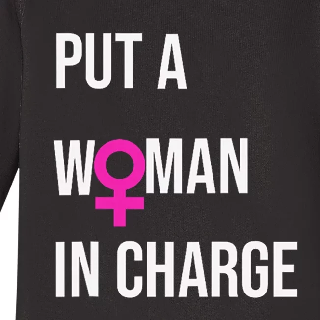 Put A Woman In Charge Potus Female President Baby Long Sleeve Bodysuit