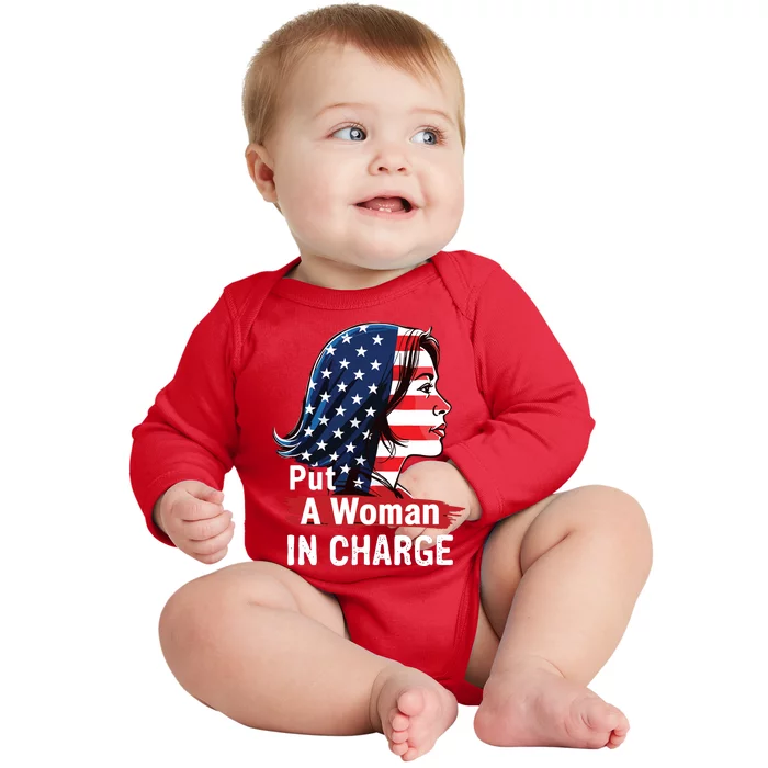 Put A Woman In Charge 2024 Empower Women In Politics Baby Long Sleeve Bodysuit