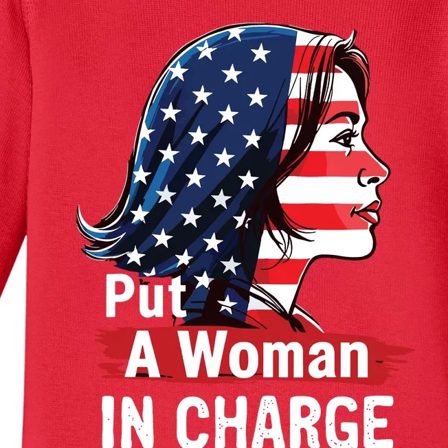 Put A Woman In Charge 2024 Empower Women In Politics Baby Long Sleeve Bodysuit