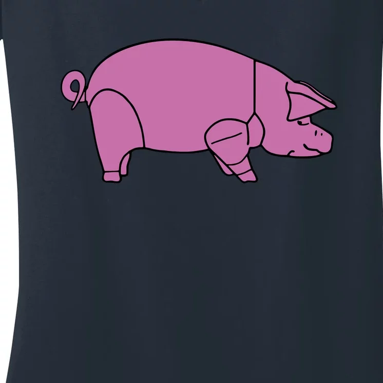 Pig As Worn By Dave Gilmour Women's V-Neck T-Shirt